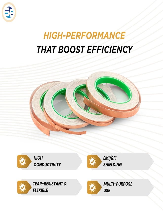 Shilpent Copper Foil Tape with Conductive Adhesive (Size - W 12mm × L 25 meter roll, 65 micron)(Roll Length - 25 meter)(Both side conductive tape)(Pack Of 1) - Image 2